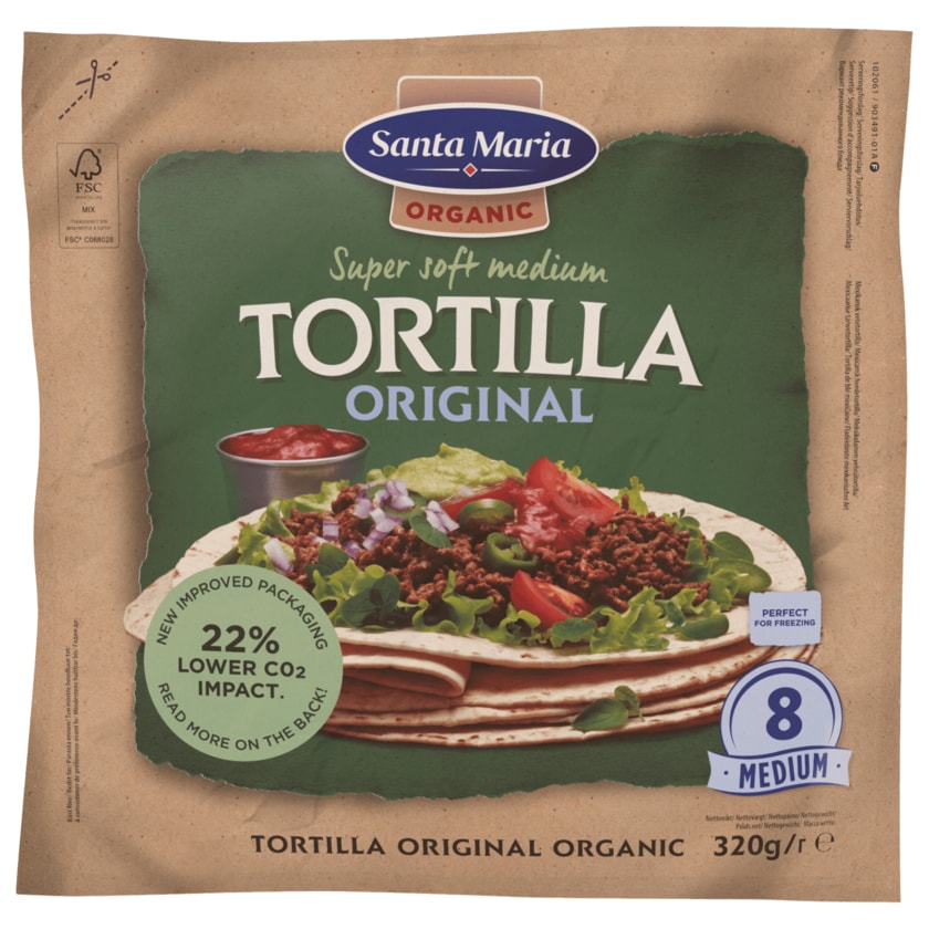 Santa Maria Bio Organic Tortilla Original 20cm 320g